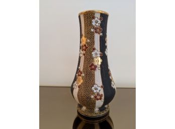 Unusual Colors And Design On This Small Antique Japanese Shakuda Or Satsuma Style Vase