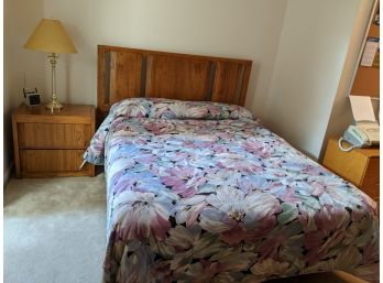 Queen Size Bed Set - Includes Night Table, Mattress And Headboard.