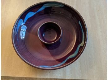 Hand Thrown Pottery Chip And Dip Platter