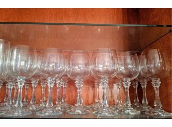 12 Vintage Crystal Champagne And 12 Matching Crystal Wine Glasses
