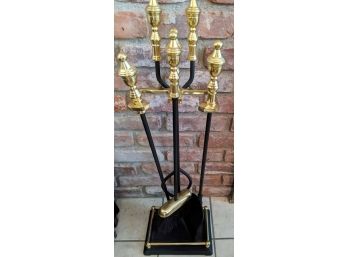 Brass And Iron  Fireplace Tools