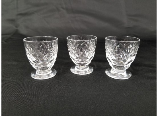 Three Vintage 70's Webb Corbett Miniature Crystal Glasses - Made In England Rare