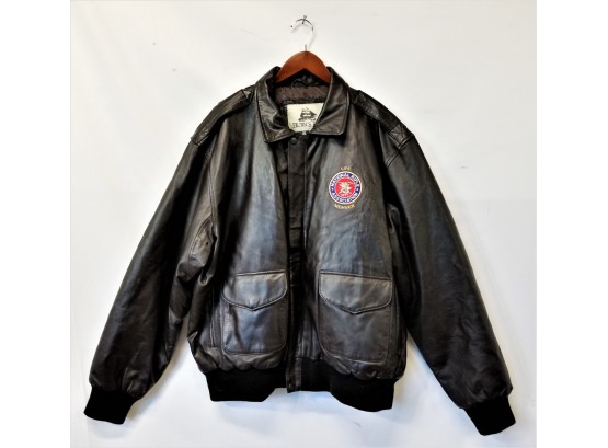 Men's Leather Burkes Bay Bomber Jacket Size XLarge