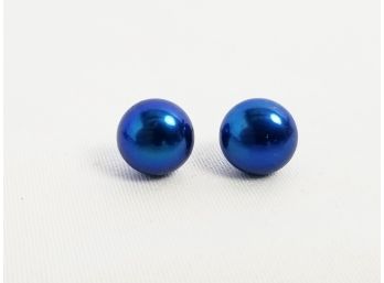 Honora Cultured Indigo Blue Pearl Stud Earrings