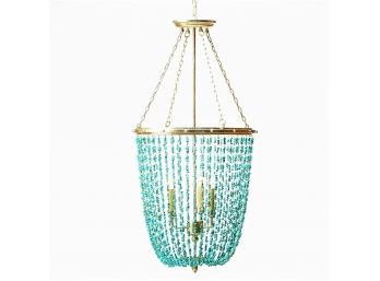 Stunning Turquoise Beaded 'Valerie' Chandelier, Sold By Ethan Allen - For Repair