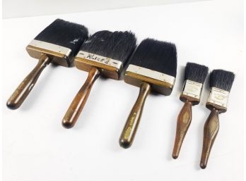 Vintage Osborn Walnut Line Wood Handled Paint Brushes