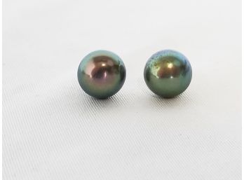 Honora Iridescent Gray Cultured Pearl Stud Earrings