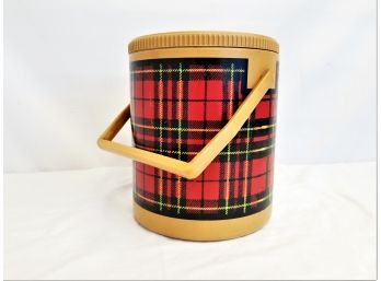 Vintage 1950's Red Plaid  Hamilton-Skotch Ice Bucket