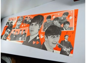 The Beatles Poster 52' X 18-12' Dell 1964 Rare & Very Large