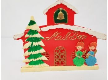 Vintage 1950's Christmas Mailbox For Cards - Made In Hong Kong