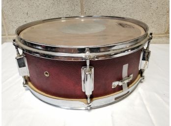 Vintage Unbranded Snare Drum -  Needs Repair  With Ludwig & Remo Skins