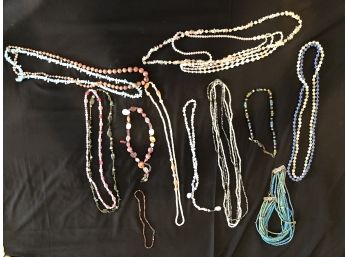 Large Lot Of Beaded Necklaces