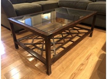 Beautiful Heritage Wooden Glass Top Coffee Table