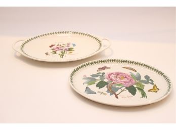 Two Oval Shaped Portmeirion Botanic Garden Serving Trays