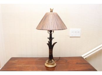 Decorative Horn Lamp With Wicker Shade