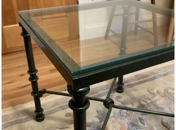 Metal Based Glass Top Side Table