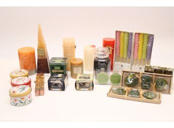 Large Lot Of Assorted Scented And Unscented Candles