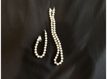 Marked Beaded Necklace And Bracelet Set