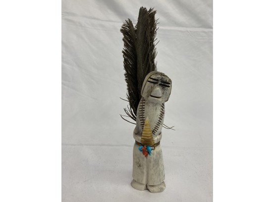 Hand Carved Man With Feather