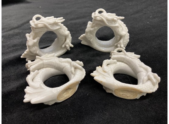 Set Of 4 Chinese Dragon Napkin Rings