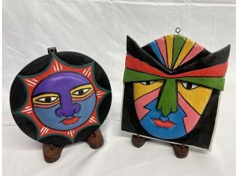 Lot 2: Tribal Face Wall Hangings