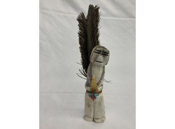 Hand Carved Man With Feather