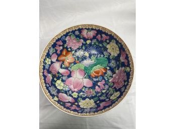 Chinese Cobalt Blue Lotus Flower Bowl
