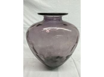 Vintage Large Purple Glass Tear Drop Vase - Made In Spain