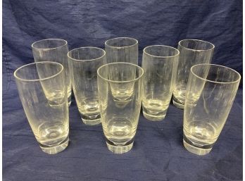 Hand Signed Set Of 8 Tall Water Glasses