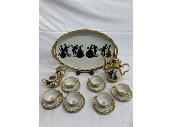 Gloria Fine Porcelain Bayreuth West-Germany 22 Carat Gold Plated 16 Piece Tea Set