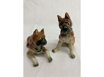 Vintage Thames Hand Painted Porcelain Boxer Dogs - Made In Japan