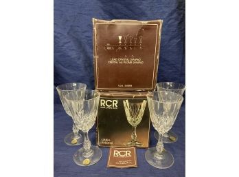 Lot 1 Of 3: Royal Crystal Rock Lead Crystal Wine Glasses - 2 Boxes (8 Glasses Total)