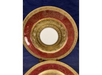 HUTSCHENREUTHER Royal-Bavarian- Hutschenreuther- China- Gold- Encrusted Dinner Plates