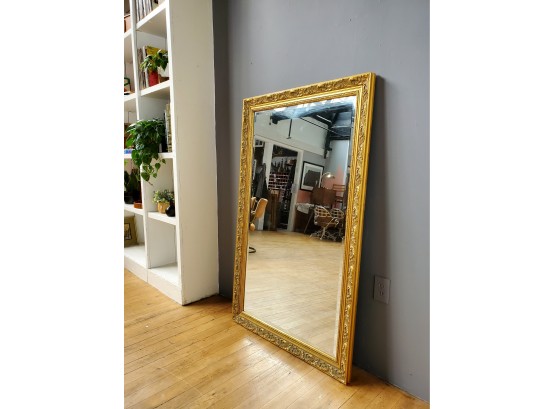Well Made Large Embellished Gold Mirror By Carolina Mirror Co
