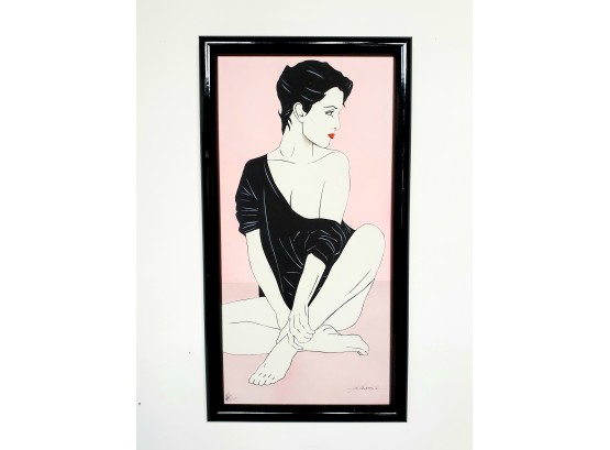 80s Original Gallery Painting On Canvas In The Style Of Nagel