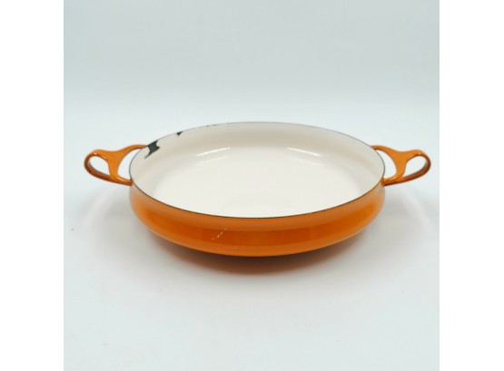 Vintage 10' Dansk Enamel Paella Pan In Orange