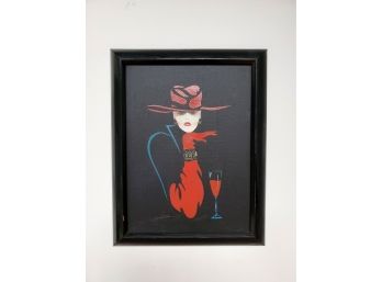 Gallery Signed  80s Original Silk Screen On Canvas
