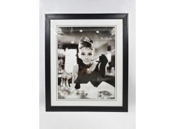 Framed  26 X 22  BW Audrey Hepburn
