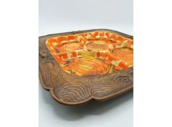 70s 4 Compartment  Thick Melamine Serving Tray