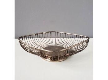 Vintage Mid Century Diamond Shaped Wire Bowl