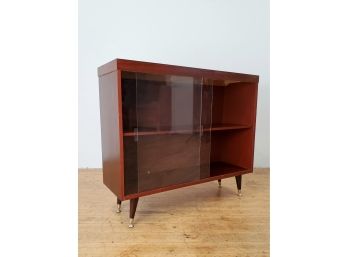 Mid Century Bookcase With Glass Sliders
