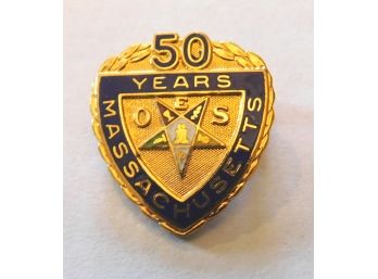 Massachusetts 'OES' 50 Years Pin