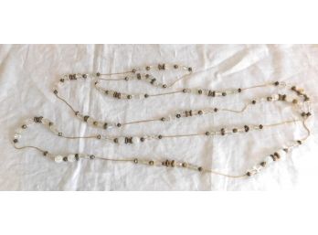 Flapper Beads , 72-74' In Length, Glass Beads With Metal Beads