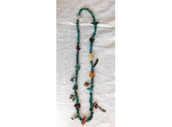Vintage Southwest Turquoise Necklace With Various Charms