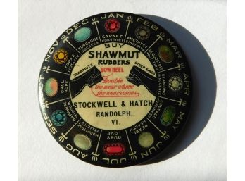 Vintage Pocket Mirror, 'Buy Shawmut Rubbers', Randolph, Vt