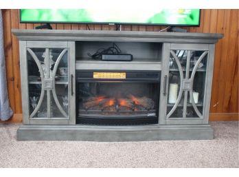 TV Stand With Illuminated Electric Fireplace