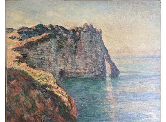 Vintage Impressionist Painting: Sea Cliff, Reproduction