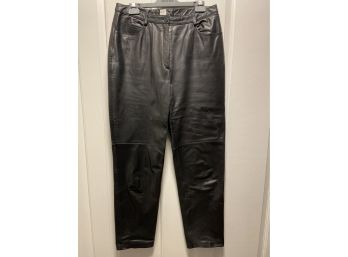 Vintage Anne Klein Leather Pants, Size 14