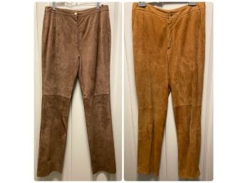 Two Pairs Of Suede Pants Feat. Dana Buchman, Size 12