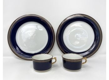 Romanov Genuine Cobalt Teacups And Plates